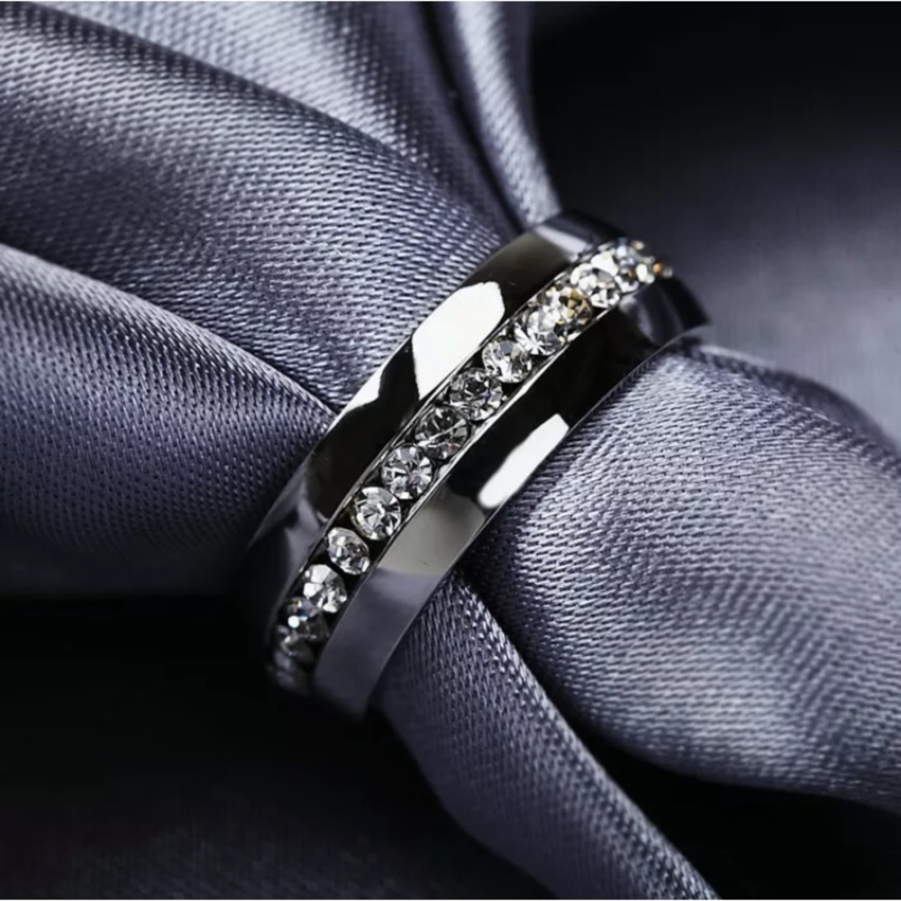 CZ Stainless Steel & Men/Women Titanium Ring - Picture 2 of 5
